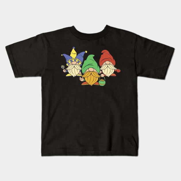 Gnomes dressed for mardi gras Kids T-Shirt by Picasso_design1995